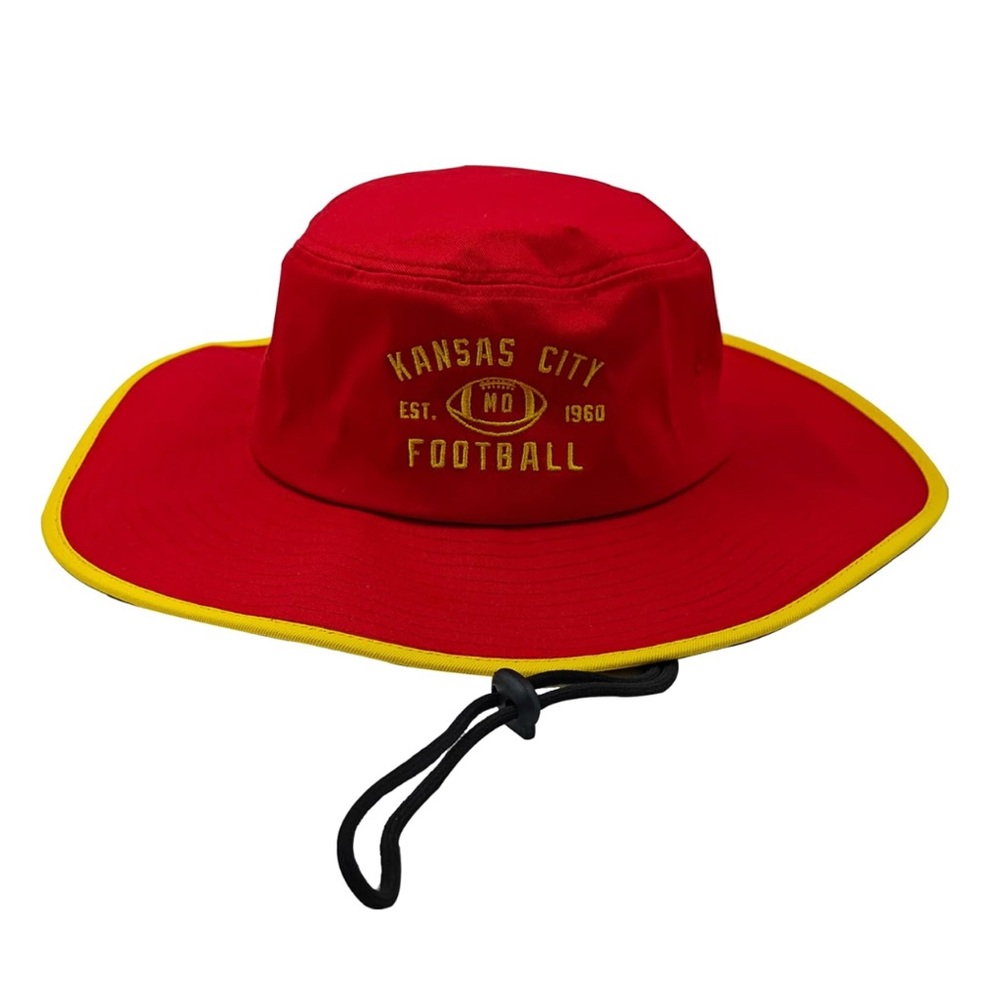 Kansas City Football Classic Fish‎ Bucket Sun Boonie Hat Cap Outdoor for Fans